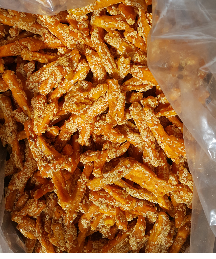 香酥脆拔丝地瓜山地红薯干零食小吃番薯条带芝麻的嘎嘣脆 地瓜2 紫薯1