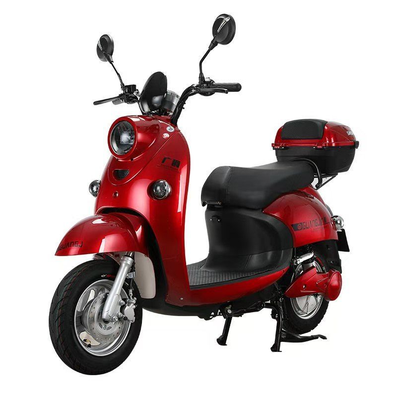 电动车电摩踏板车成人60v72v男女电动摩托车电瓶车 黑色 黑金电池60v