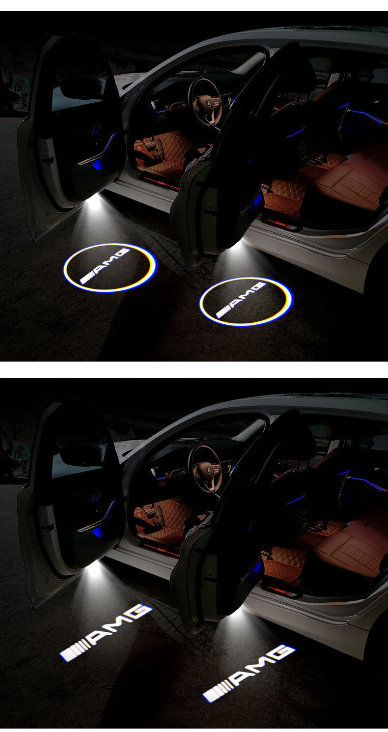 车爱人适用于奔驰迎宾灯 新e级c级s级glc2fe300lc200e260l车门灯改装