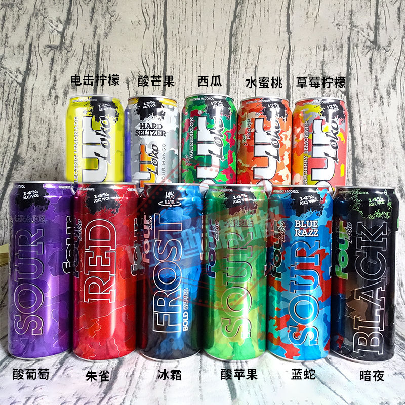 fourloko四洛克美国进口预调鸡尾酒果味酒网红斯洛克酒695ml6瓶暗夜14