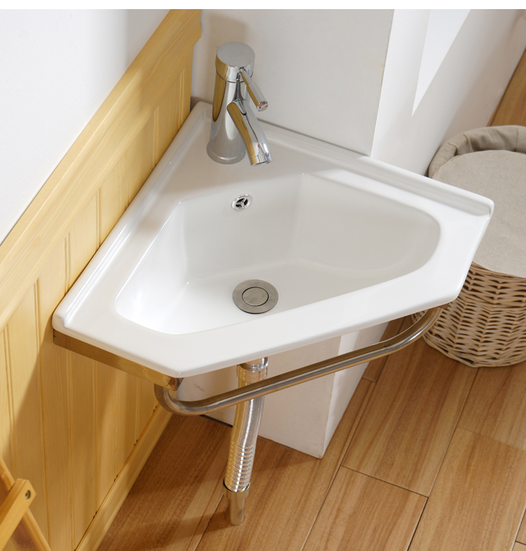 卫生间小型洗手盆 三角形转角墙角洗手盆式角厕所洗脸盆微型卫生间