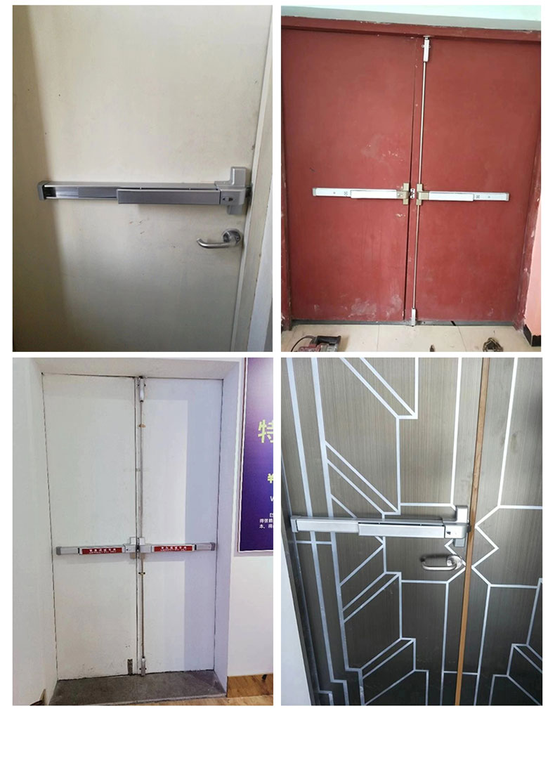 防火门锁推杆锁平推杆式消防门锁逃生门锁安全通道锁天地锁带报警烤漆