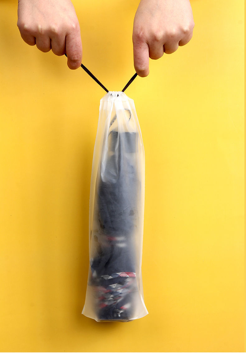 梦黛侠雨伞收纳袋透明拉绳袋塑料袋外出收纳防湿尘袋束口装收纳袋子非
