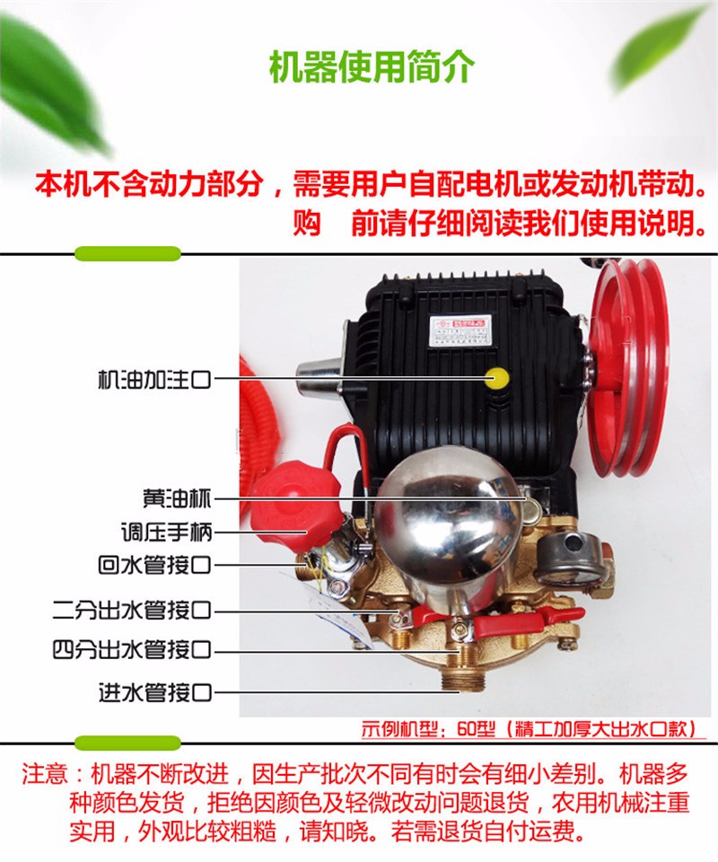 农用三缸柱塞泵高压清洗打药机喷雾机园林绿化压力泵洗车泵头21型普通