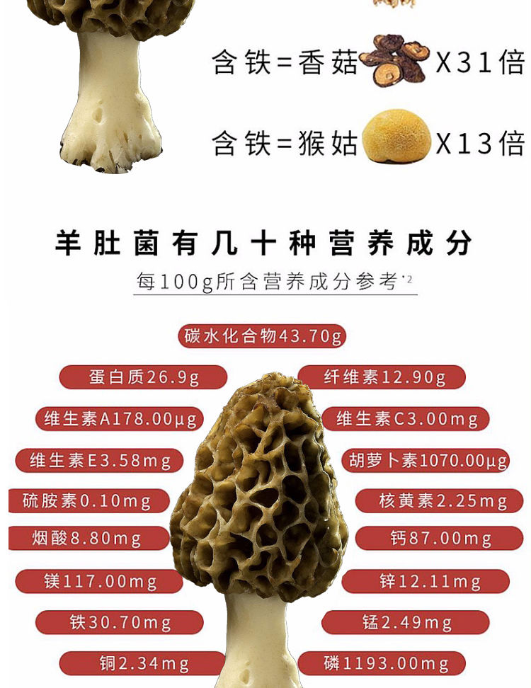 新鲜羊肚菌特产羊肚菇菌类蘑菇食用菌煲汤食材非干货 食三舍 新鲜羊肚