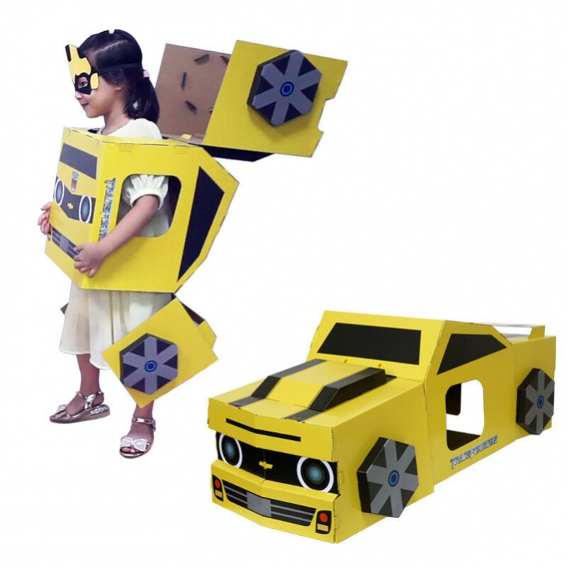 挚钻精品儿童可穿戴纸盒机器人恐龙纸箱可穿戴玩具手工制作diy卡通