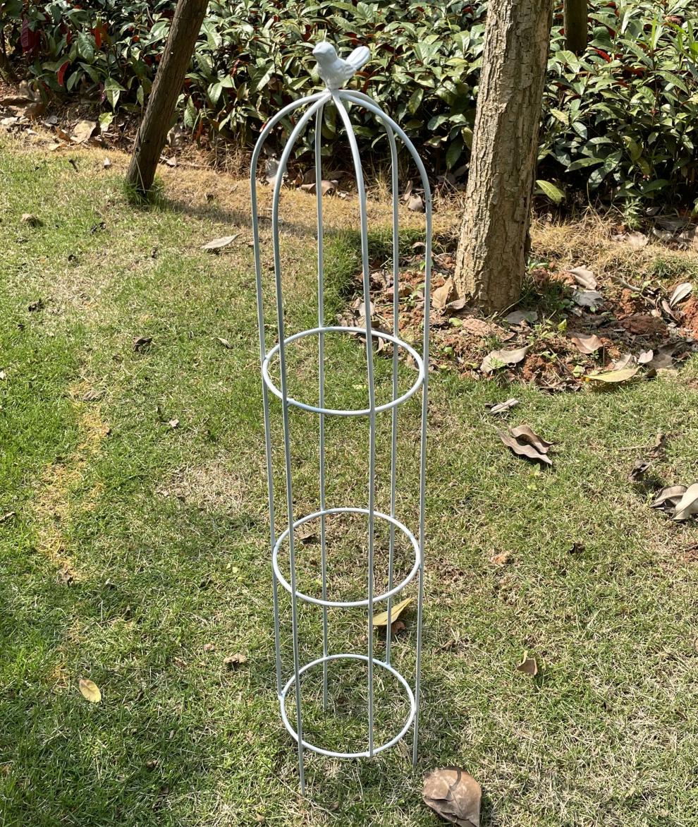 铁艺花柱攀爬架铁线莲架子绿萝月季花架盆栽爬藤架鸟笼造型支架杆