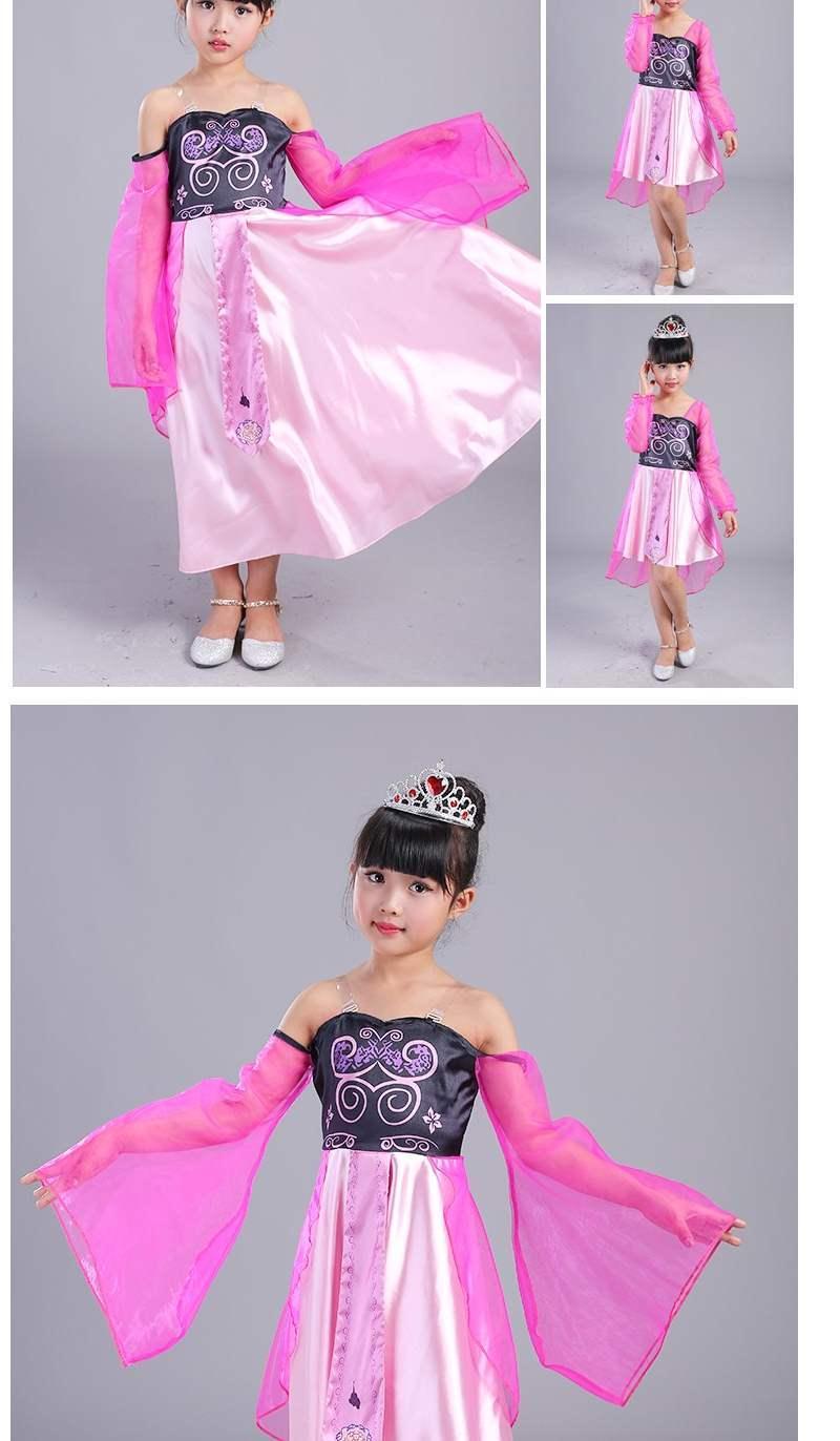 叶罗丽公主裙儿童演出服精灵梦演出衣服古装冰公主齐娜女童连衣裙 冰