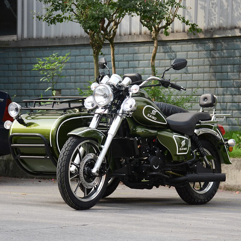 重庆300cc宗申水冷侉子边斗三轮碟刹边三轮摩托太子电喷上牌 灰色