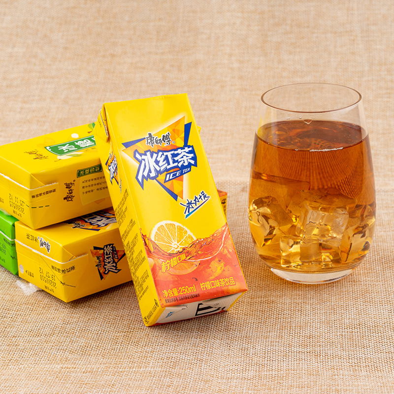 康师傅冰红茶250mlx12盒柠檬味冰糖雪梨冰绿茶饮料夏日清凉果汁混合