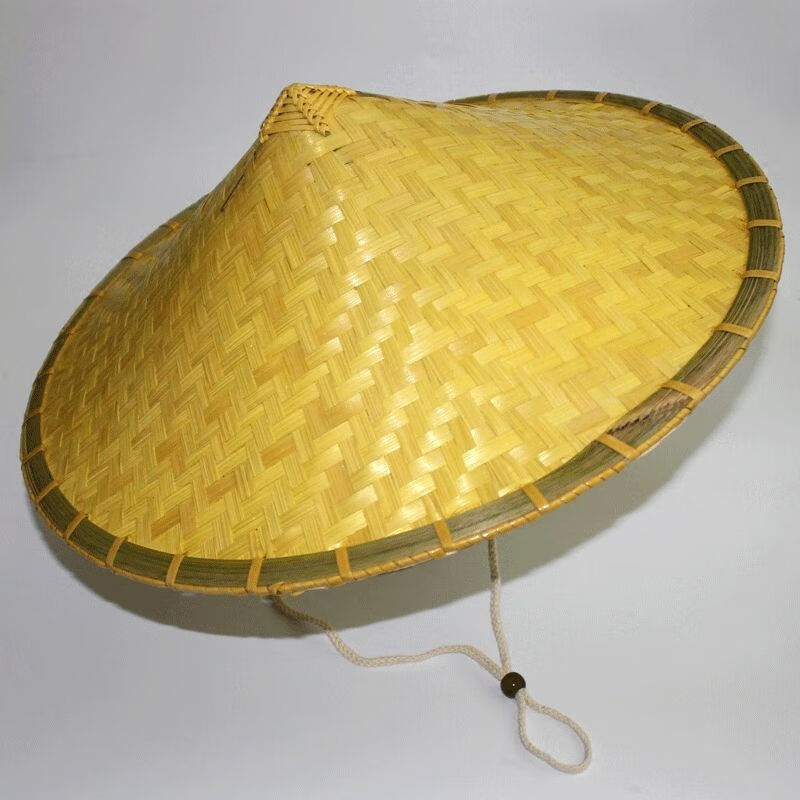 青衣麻相斗笠帽子男大檐遮阳帽魔术道具装饰红竹编农民草帽钓鱼帽直径