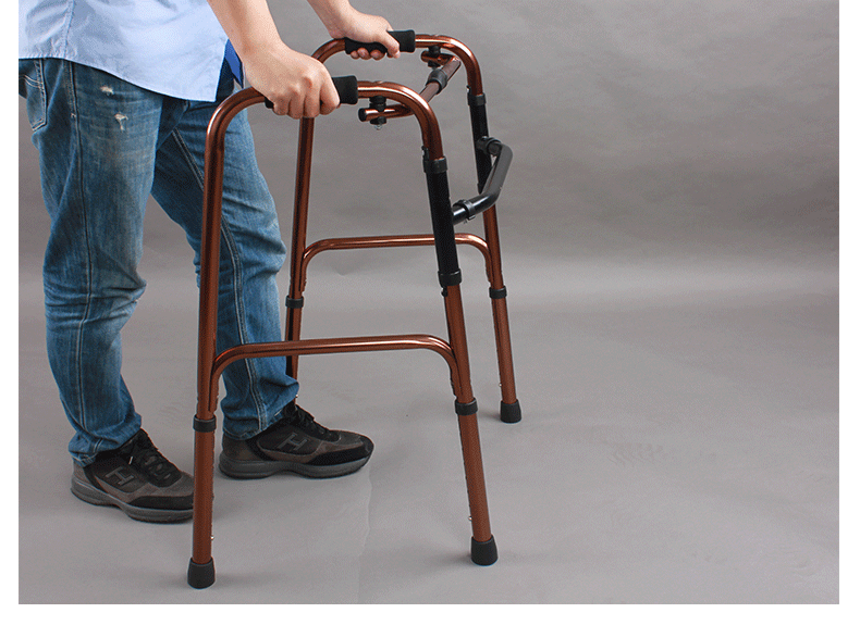 aufu佛山东方铝合金助行器残疾人四脚拐杖老人助步器助行架支撑学步四