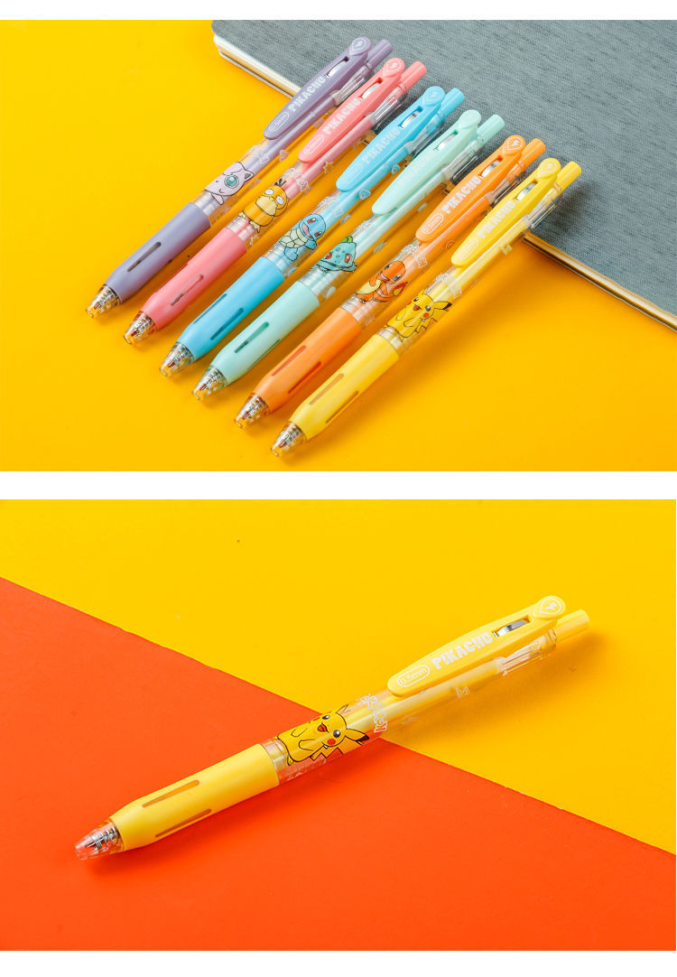 精灵宝可梦联名限定款限量中性笔水笔 皮卡丘学生按动款黑芯0.5mm 小