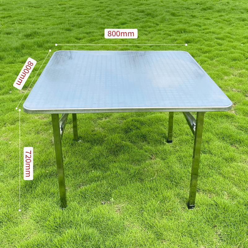 芸婷全不锈钢折叠大圆桌家用加厚大排档酒席10人桌户外加固方桌吃饭桌