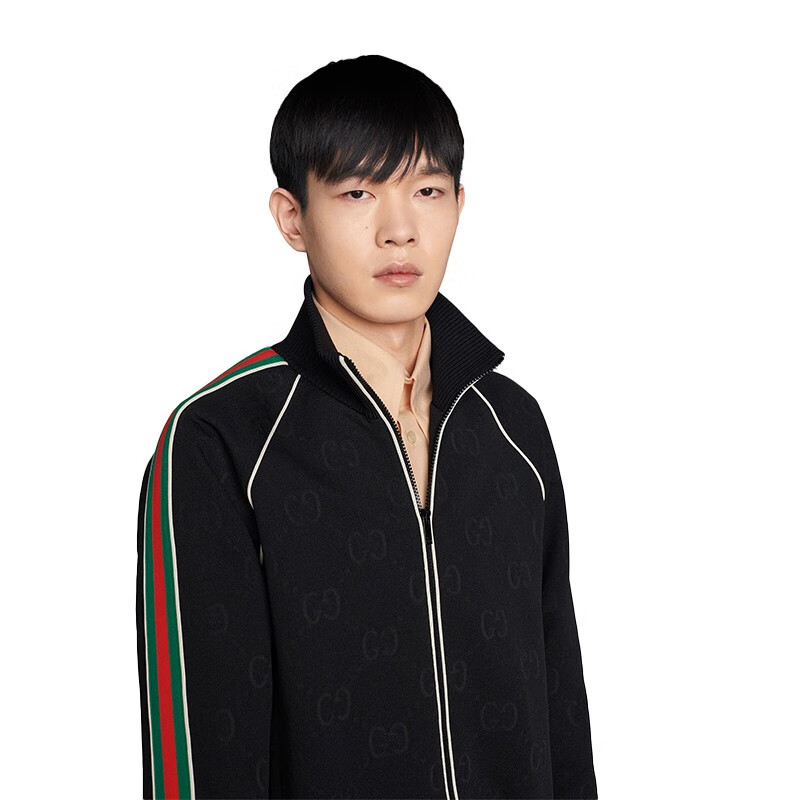 【买手代购】gucci古驰运动装gg提花红绿织带慢跑长裤针织拉链夹克