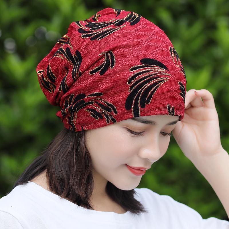 屿汐新品衬衣衣领固定领撑帽子女包头帽夏薄款头巾帽女蕾丝夏光头堆堆