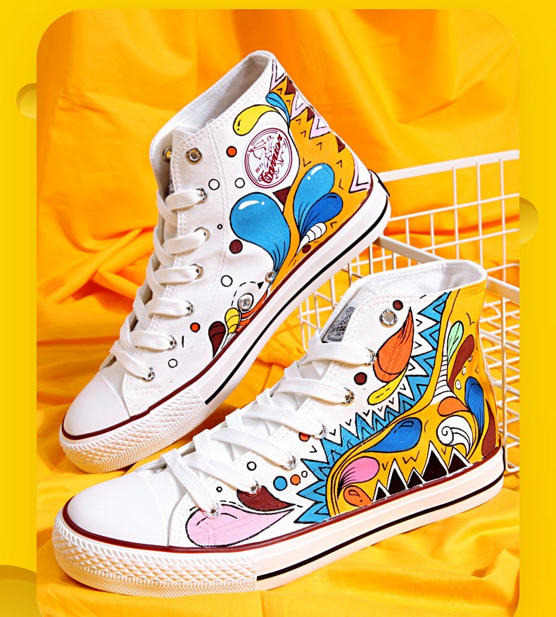 手绘系列回力手绘鞋魔法森林经典帆布鞋爆改涂鸦高帮百搭休闲鞋子下单