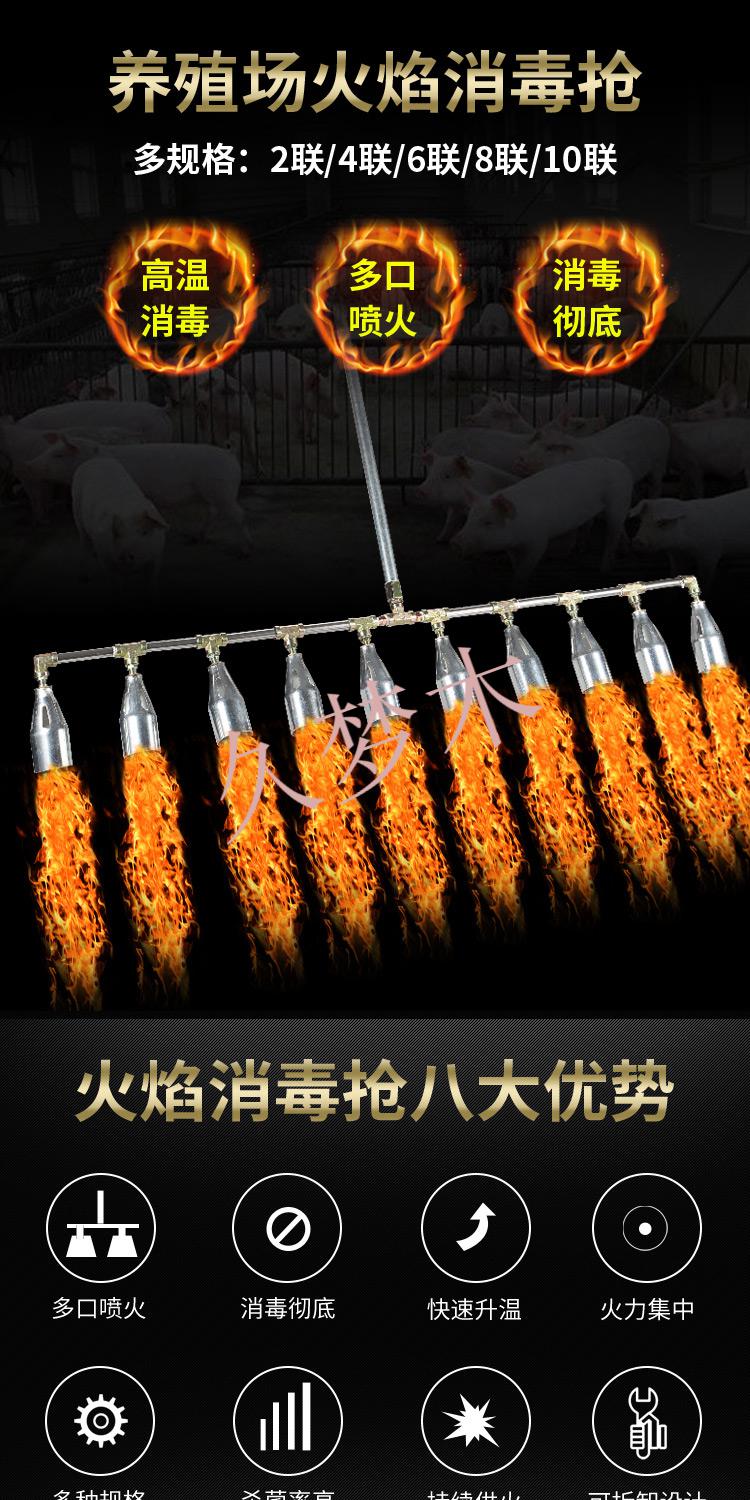 消毒枪喷火枪多头高温猪圈农场除草火焰喷枪1头镀锌消毒枪配件齐全3米