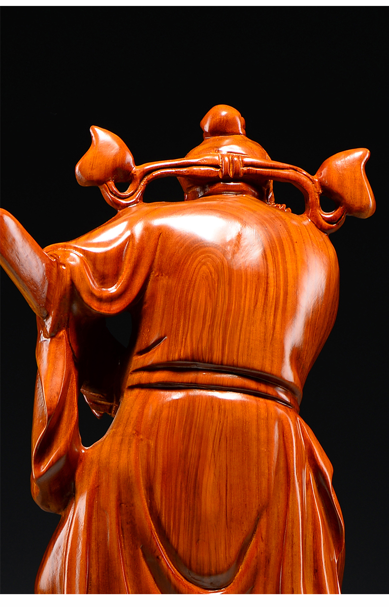 桑泰龙樾花梨木质雕刻钟馗像摆件福神钟馗雕像家居客厅店铺供奉装饰