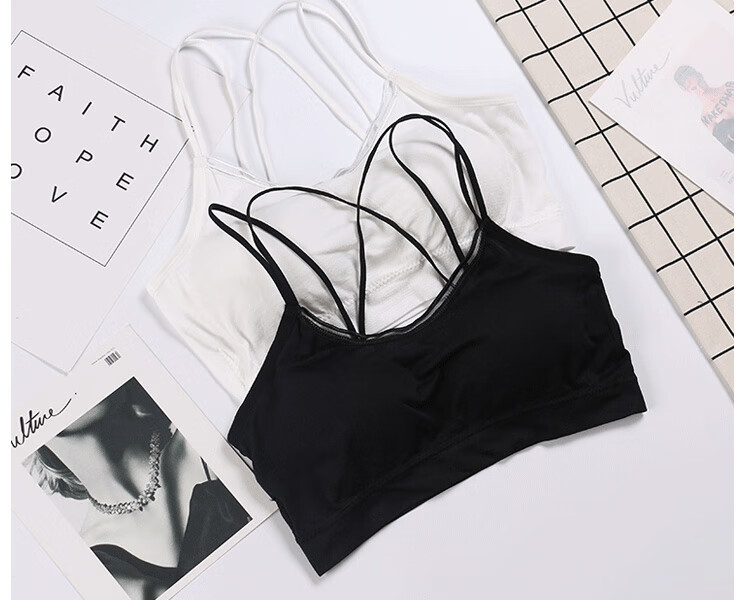 朵胤少女内衣高中学生无钢圈女生发育期小背心141初中生字母款黑色