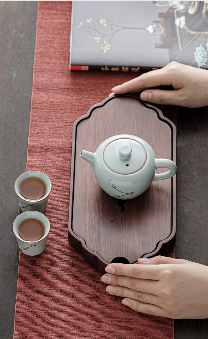 干泡台壶承茶盘一人用家用竹制沥水托盘功夫茶具小茶台重竹干泡盘江南