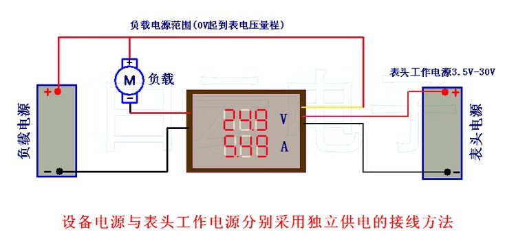 by32a 双显电压电流表led直流数显表头0-100v 10a 50a 100a 30a-双色