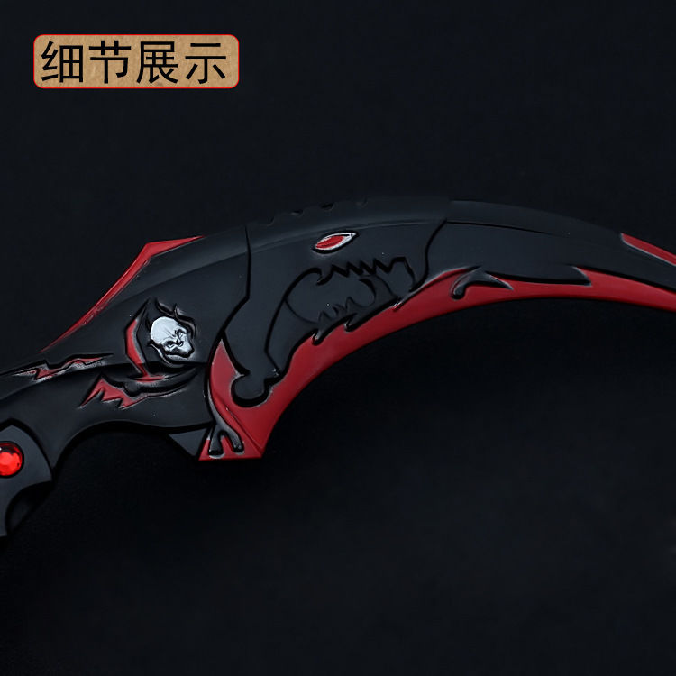 毒牙刀生死暗月双刺合金模型可旋转黄金毒牙可转动合金兵未开刃对装