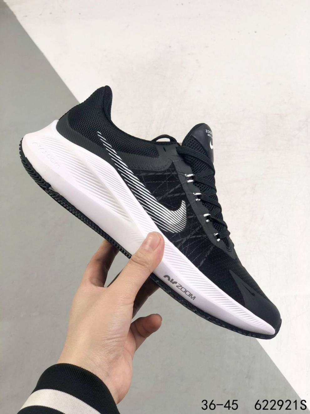 新品zoom winflo 8 登月男女马拉松气垫减震耐磨体考生跑步鞋 w8 蓝白