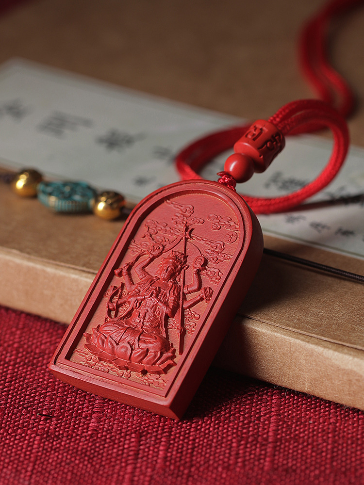 朱砂吊坠男女士道教斗姆元君随身挂件 斗姆元君佛牌【图片 价格 品牌