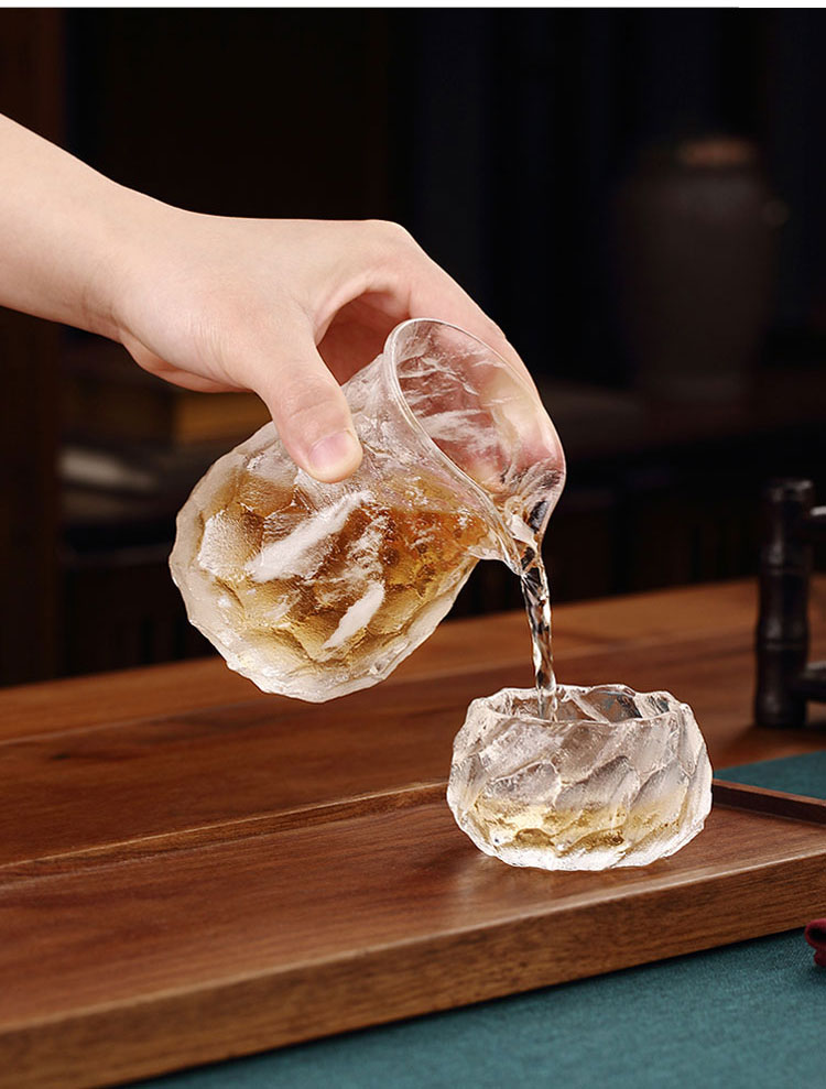 古硕高端天然水晶公道杯茶杯纯手工分茶器办公室功夫茶具套装公杯