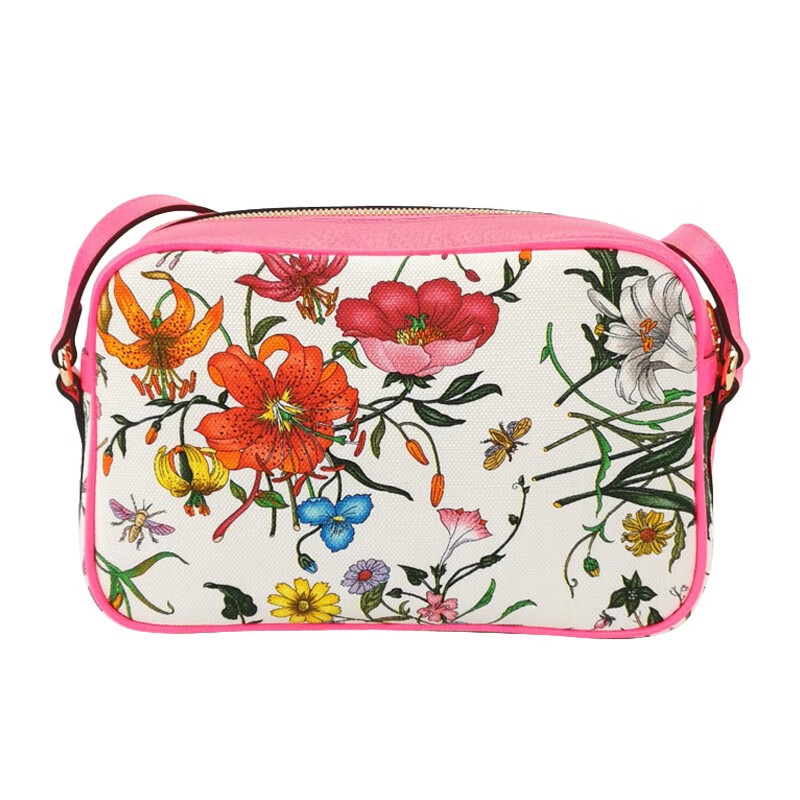 【买手代购】gucci古驰枚粉色花卉相机包皮质斜挎包5501479ziaxbi【奢