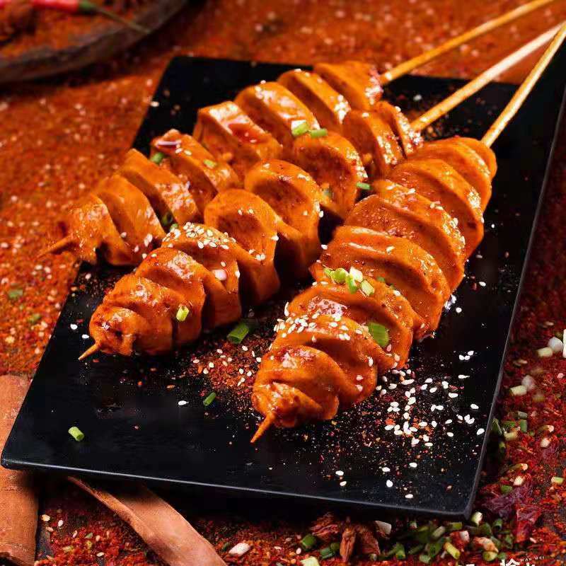 白大姐烤面筋28g孜然麻辣黑鸭味面筋串辣条 苏伯素食零食小吃 浪漫