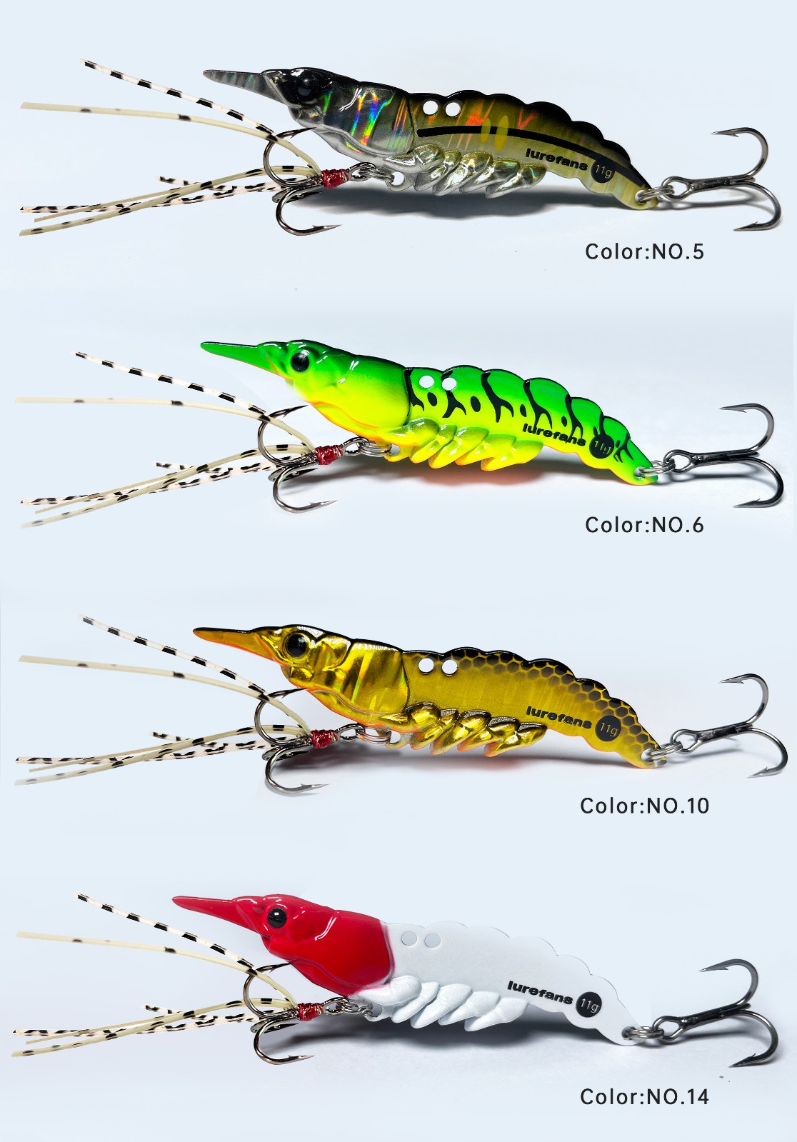 大河奔流lurefans青虾vib金属路亚饵硬饵仿生饵红尾翘嘴拟饵假饵 14