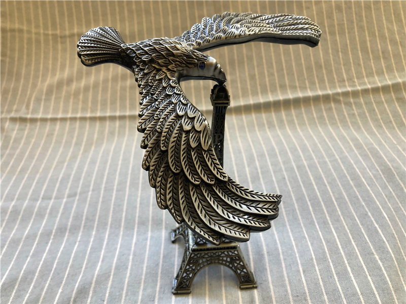 平衡鸟平衡鹰大号老鹰金属不倒翁儿童趣味悬浮玩具重力鸟勾勾手酒红色