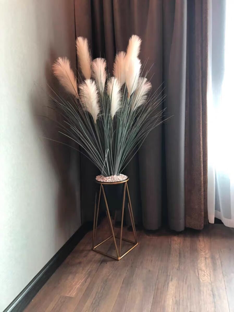 仿真花假花仿真大把束五头芦苇假芦苇狗尾巴草家居装饰软装造景90公分