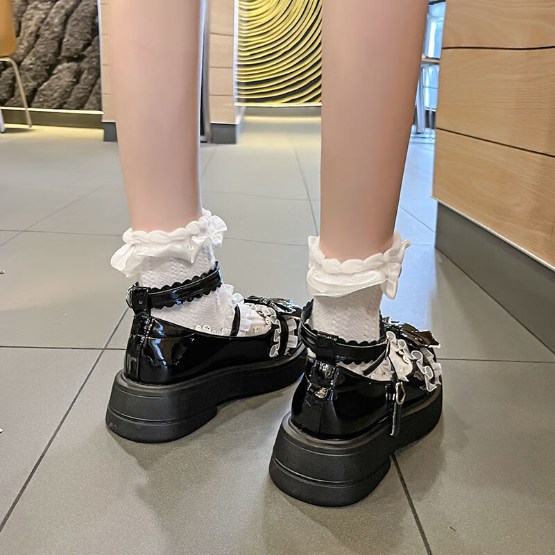 玛丽珍鞋jk鞋女日系可爱学生lolita公主萝莉鞋子配裙子厚底蕾丝娃娃鞋