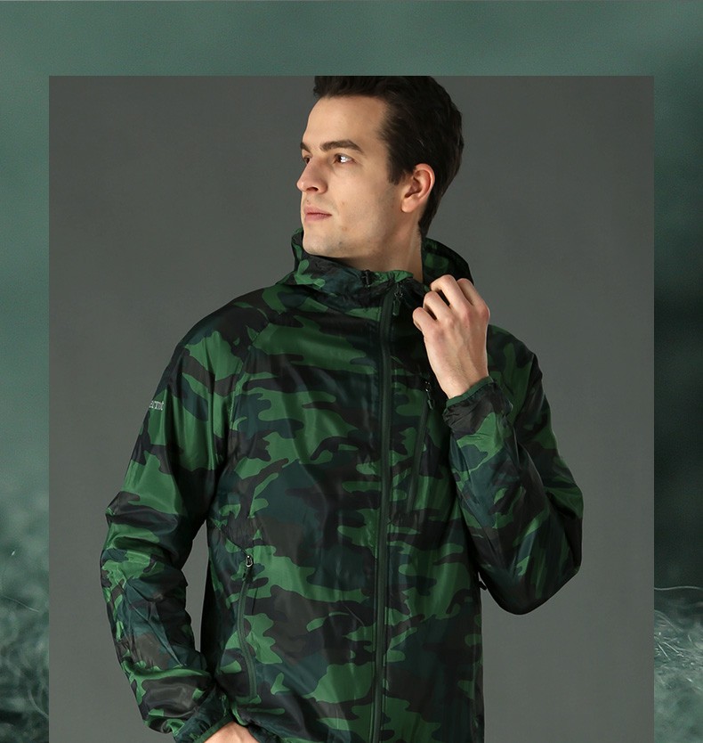 marmot土拨鼠男带帽迷彩神衣户外运动防风吸湿排汗透气夹克4887营地