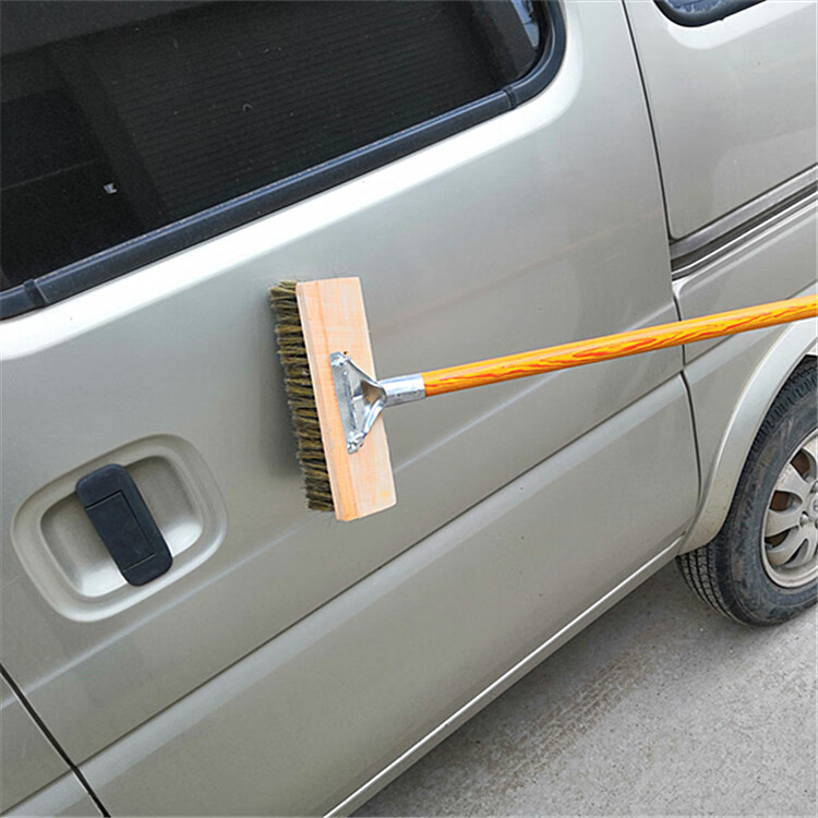 货车洗车刷加厚杆猪鬃毛软毛洗车刷车刷子大货车除尘拖把毛刷加长柄