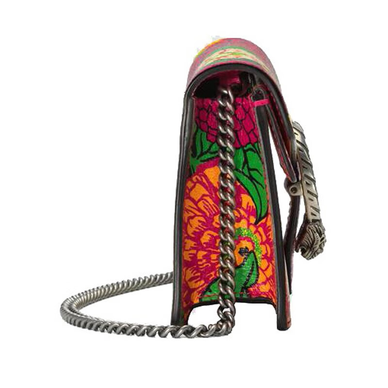 精品gucci古驰珊瑚蛇印花织物配皮女士手包印花3121