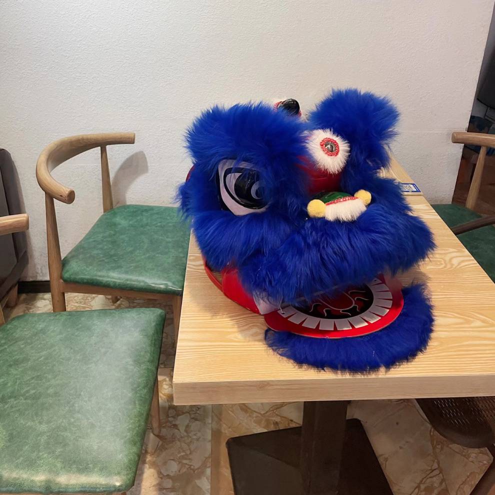 头68寸舞狮子狮子头佛山醒狮南狮玩具表演道具用品蓝色6寸精美尾巴