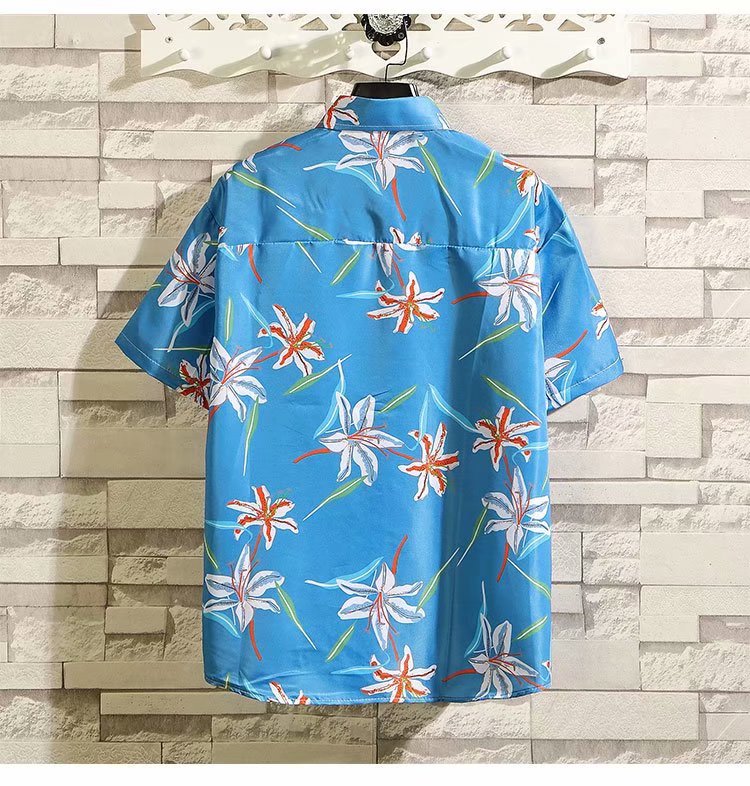 海边沙滩旅游度假的衣服海南岛服三亚花情侣夏威夷衬衣两件衬衫白色1