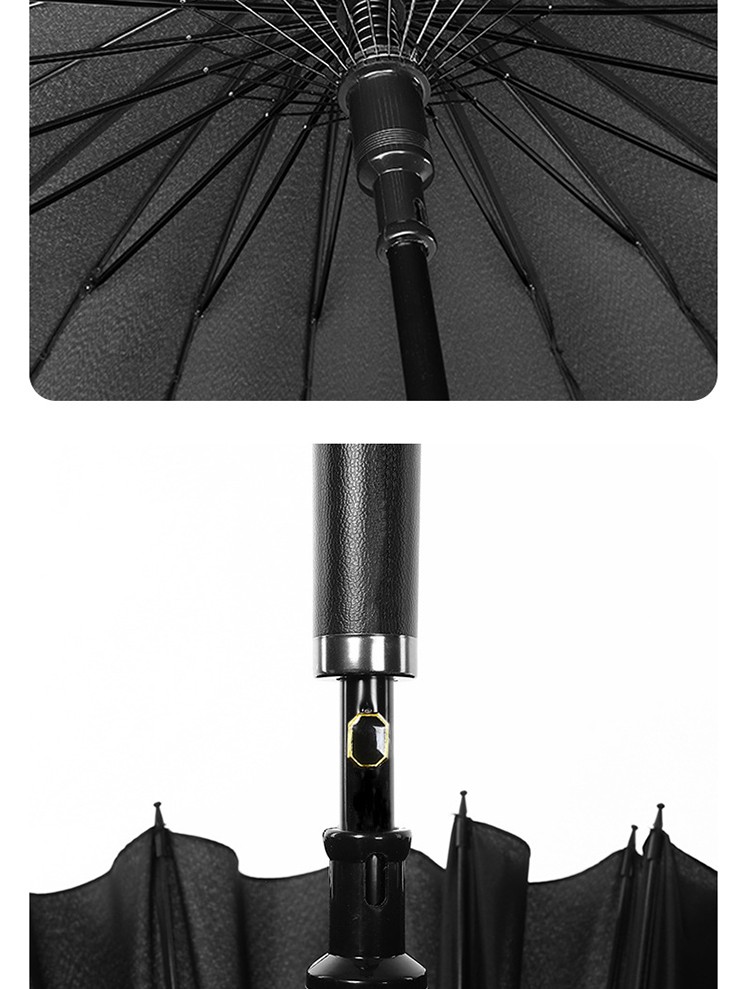 丹图森夏季雨伞骨玻纤韧性长柄自动晴直柄男女长把超大号抗暴商务加大