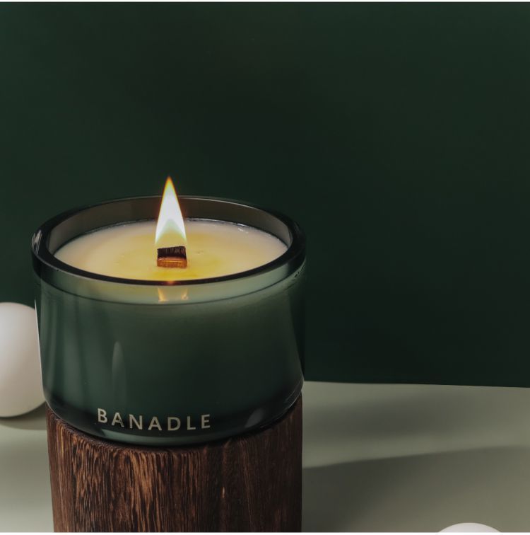 香薰蜡烛家用照明长明 banadle 北欧风格木芯香薰蜡烛香氛植物无烟