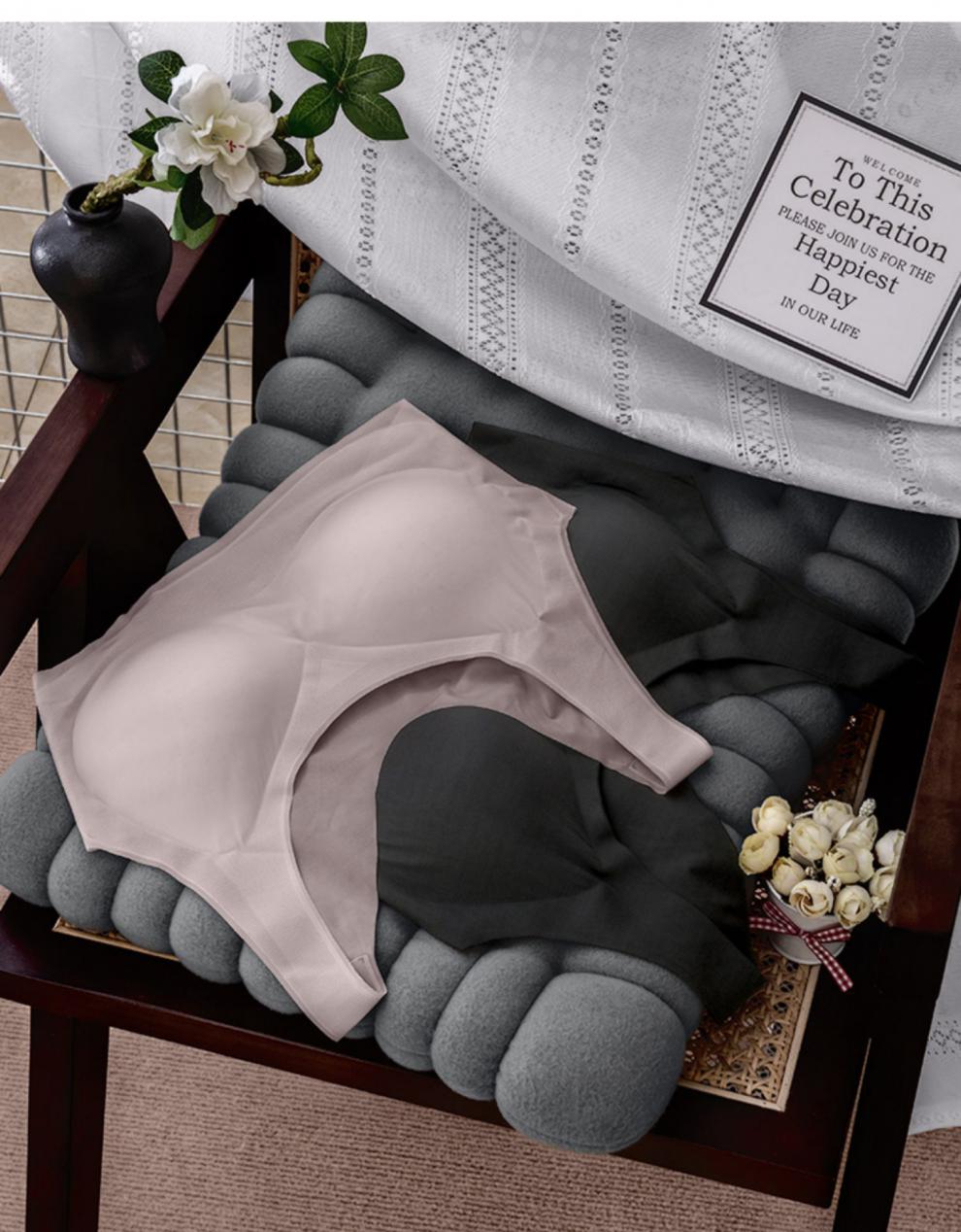 薄如蝉翼5d裸感冰纱轻薄夏无痕背心式内衣无钢圈可拆卸女士文胸水雾蓝