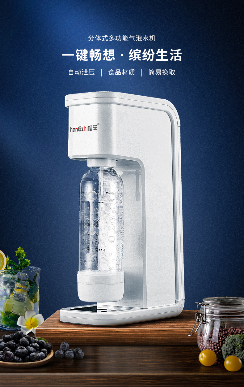 2022新款恒芝气泡水打泡机苏打水机奶茶店商用气泡水机自制家用可乐