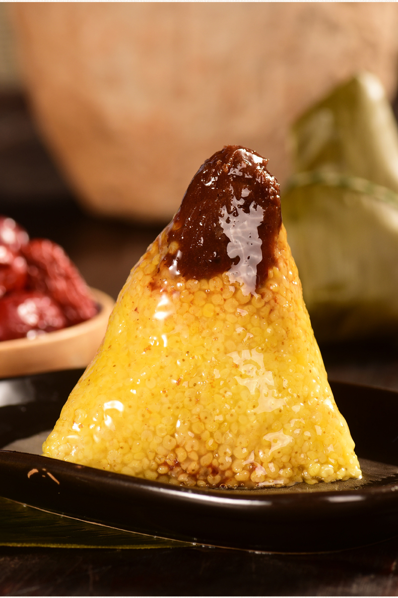 清真纯大黄米粽子真空包装枣网红粽北方甜粽批发大黄米豆沙粽100g12只