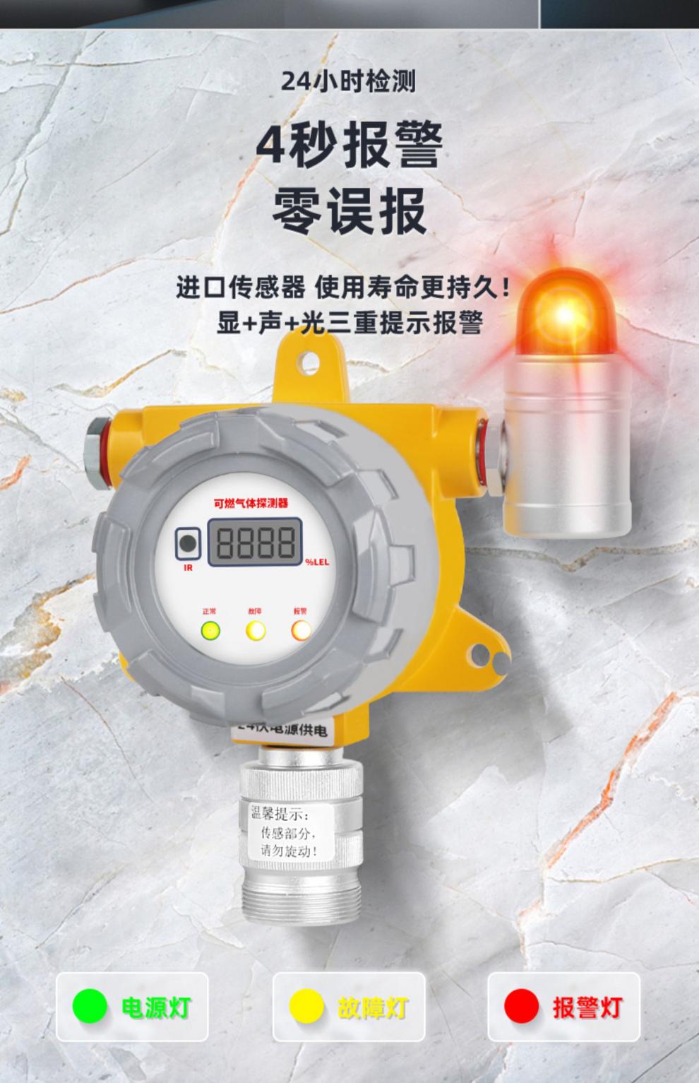 oloey防爆燃气报警器商用可燃气体探测报警装置餐饮饭店煤气液化气