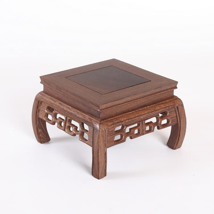 脚方形底座红木工艺品摆件盆景家居多款长方实木木托抱脚正方二号14cm