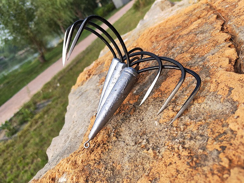 大号锚锚钩锚鱼钩三爪钩三角大号刀锋锚勾带铅砣矛钩套装鲢鳙专用防挂