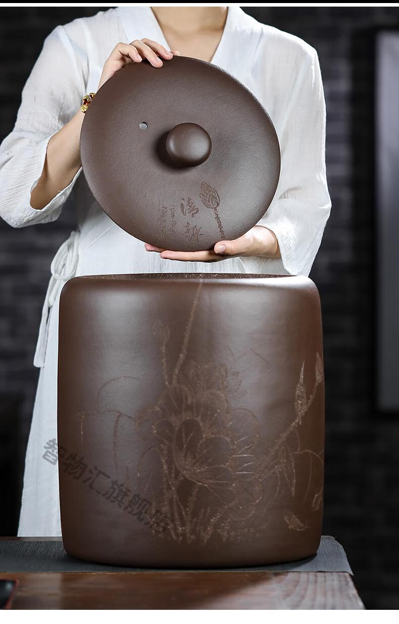 65高端品质60宜兴紫砂水缸家用直饮水泡茶储水罐过滤水缸大号抽水